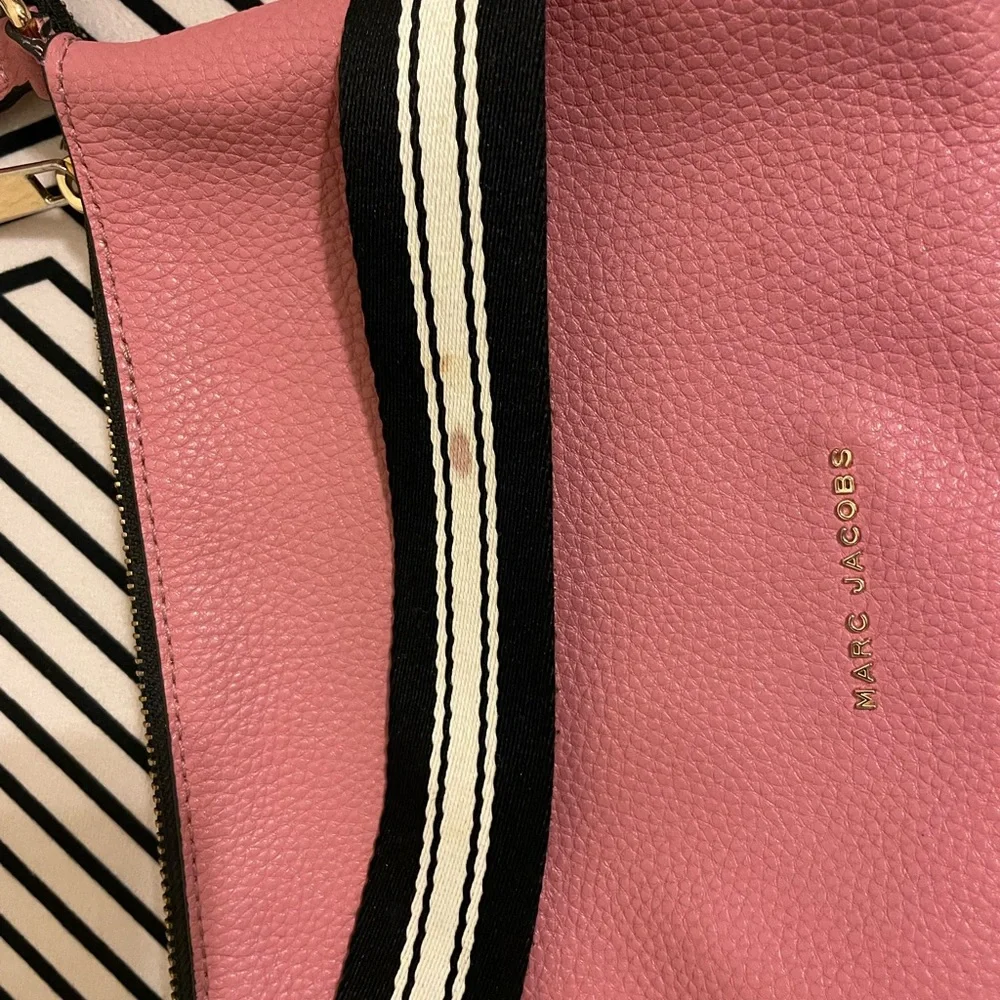 Marc Jacobs Pink Crossbody Bag with Striped Strap - Picture 8 of 8